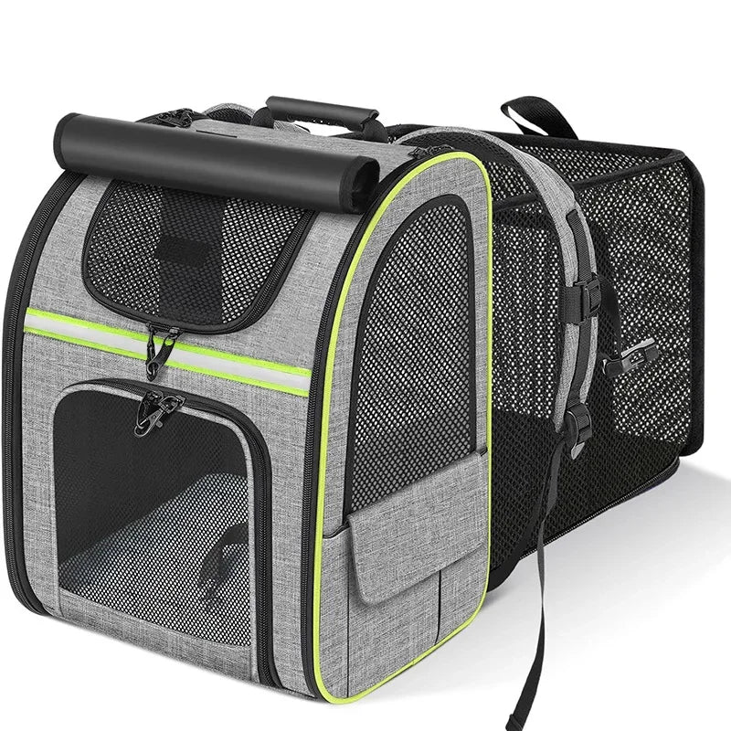 Velna Pet Backpack Carrier in grayish green