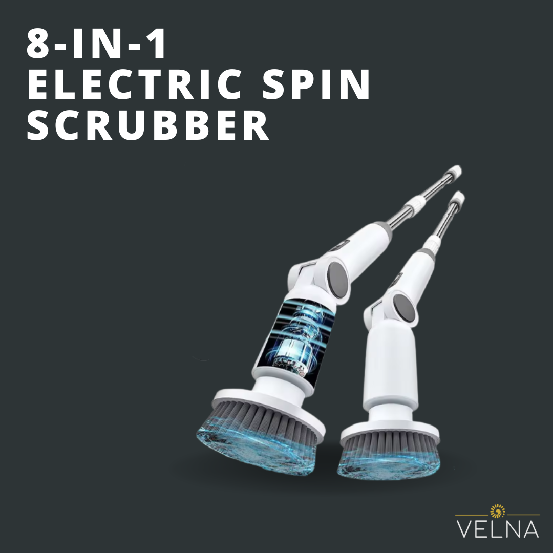 Velna 8-in-1 Electric Spin Scrubber – Cordless Power Scrubber