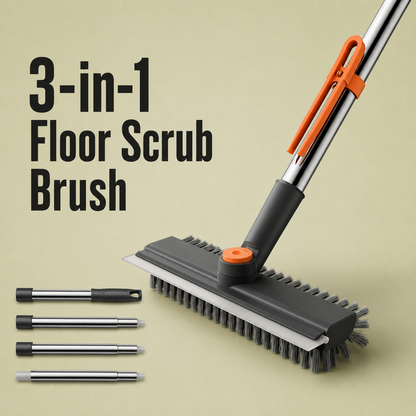 Velna 3-in-1 Floor Scrub Brush – 54-inch Long Handle, Tile, Tub & Grout