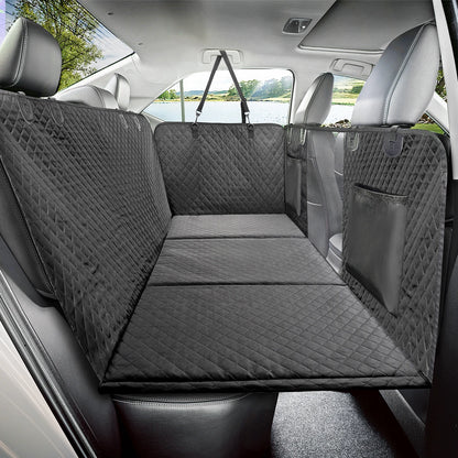 Velna Dog Car Seat Cover installed across the back seat