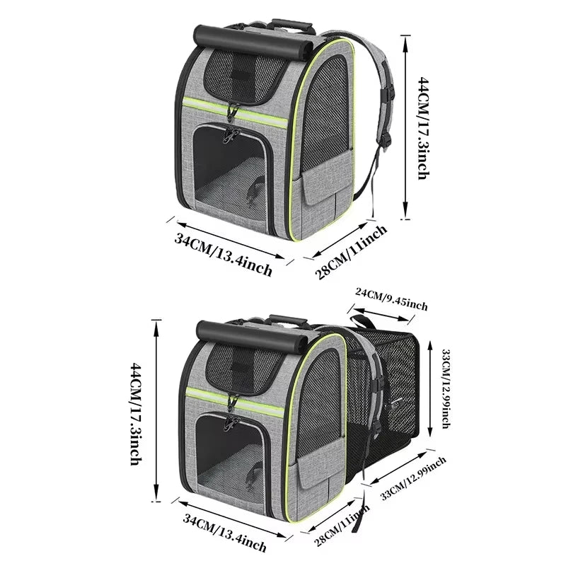 Velna Pet Backpack Carrier mesh ventilation panels close up