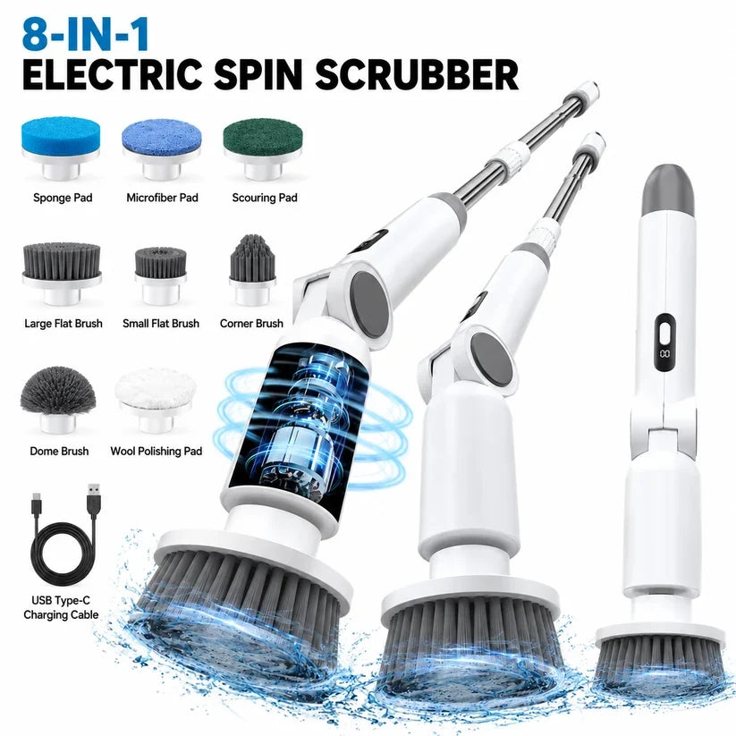 Velna 8-in-1 Electric Spin Scrubber – Cordless Power Scrubber