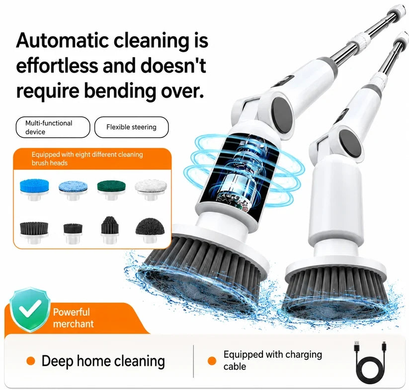 Velna 8-in-1 Electric Spin Scrubber – Cordless Power Scrubber